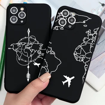 Pasaules Kartes, Ceļojumu Tikai Iet Tālrunis Lietā Par iPhone 11 Pro XS MAX X XR 7 8 6 S Plus 5 SE Mīksta Silikona Vāciņš iPhone SE 2020. gadam Coque