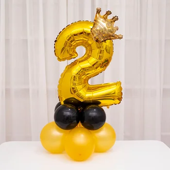 10PCS Zelta Skaits Baloni 1. Dzimšanas dienas svinības Apdare Bērniem, Zēns, Meitene Puse Ballon Numuru Happy Birthday Balonu bērnu duša