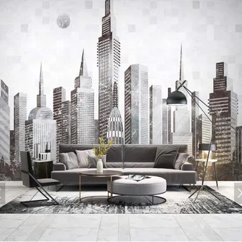 Eiropas 3D Pilsētas Būvniecības Vienkārši Abstrakts, Foto Tapetes, Sienas, lai Dzīvojamā Istaba Guļamistaba TV Fona Sienas Dekors Pasūtījuma Izmērs