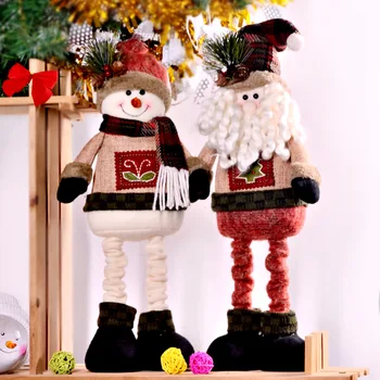 Sniegavīrs Santa Klauss, Ziemassvētku Rotājumi Lelle, kas Stāv uz Galda, Ziemassvētku Rotājumu un Dāvanu Bērniem Mājās Ziemassvētki Galda Dekorēšana