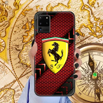 Ferraries sporta Automašīnu Telefonu gadījumā Samsung Galaxy Note 4 8 9 10 20 S8 S9 S10 S10E S20 Plus UITRA Ultra black 3D ministru modes