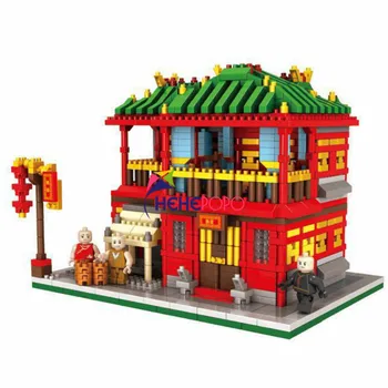 Ķīnas Seno Bistro Arhitektūra Bloki Ēku Būvniecība Plastmasas Mini Ķieģeļi Smieklīgi Store Street View Bērniem Dāvanu 9909-4