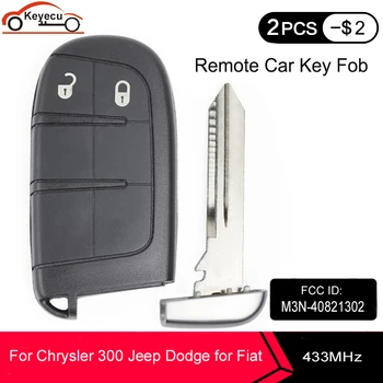 KEYECU 433MHz ID46 Chip 2 Pogu Smart Tālvadības Atslēgu Piekariņu Chrysler 300, Jeep, par Viltību, par Fiat 500 M3N-40821302