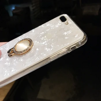 Iphone 6s 6 7 8 plus X XR XS MAX 11 pro gadījumos Stilā 3D Pearl, Diamond Ring Shell Spīdīgu Seashell bling spīguļi, mīksta telefonu gadījumā