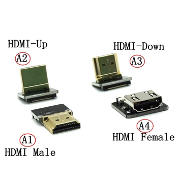 FPV Micro HDMI-Mini HDMI-90 Grādu Savienotājs standarta jo Elastīgu Dzīvoklis HDMI-Lente Kabeļu FFC Piķis 20pin Par Dūkoņa Gopro DSLR Gimbal Komplekts