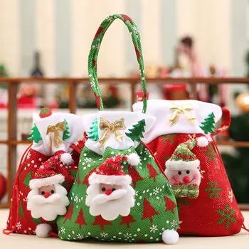 Cute Ziemassvētku Dāvanu Maisus Konfektes Soma, Santa Claus, Sniegavīrs Dizaina Ziemassvētku Eglīte Tapsējuma Bērnu Ziemassvētku Dāvanu Konfektes Somas