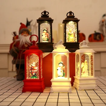 Ziemassvētku LED Lampas, Peldošās Sniega, kas Vēlas Vēja Gaismas Laternu Music Box Apdares Joslas Mājas Rotājumi