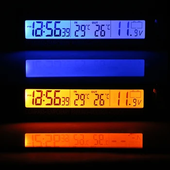 FORAUTO 5 in 1 Kompasu, Termometru, Pulksteni, Kalendāru Auto Pagaidu stāvvietu izmantošanas karti LCD Ekrānu Sprieguma Testeris Multi-Funkciju