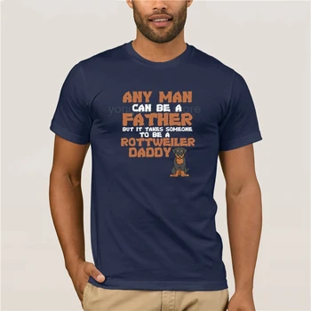 Vīriešu Drukāt Gadījuma Kokvilnas T-Krekls Tautas Jebkurš cilvēks var būt tēvs Rotveilers Tētis Karstā vīriešu jautri gadījuma drukāt T-krekls