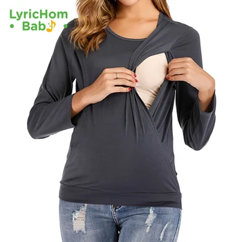 LyricHom Bērnu Vienu Kvarts Piedurknēm T-krekls Sievietēm Grūtniecības Drēbes Cietā T-krekls Dzemdību T Krekls Modes Kokvilnas T-krekls
