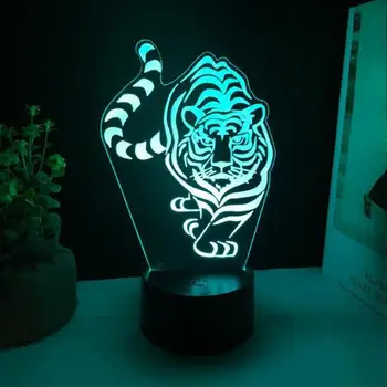 3D LED Nakts Apgaismojums, Tīģeris ar 7 Krāsas, Gaismas, Mājas Apdare, Lampas Pārsteidzošs Vizualizācijas Optiskā Ilūzija 3d Lampas