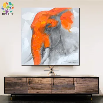 Jaunu Dizainu mūsdienu abstraktā audekls mākslas glezniecības zilonis eļļas gleznas balts oranža sienas priekšstatu par dzīves telpu dekorēšana
