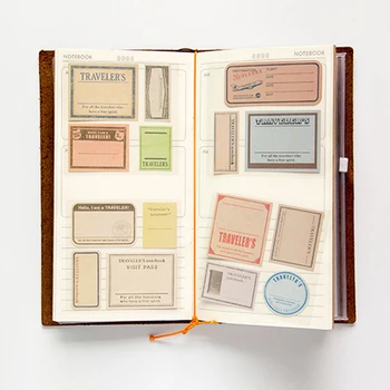 Literatūras Retro Zīmogs Plaknes Hostel Ceļojumu Memo Pad Self-adhesive Label DIY Scrapbooking Dienasgrāmata Albumu Apdare Lipīgs Papīrs Piezīmēm