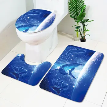 3pcs tualetes grīdas paklājs vannas istaba neslīdoša mat uzstādīt tualetes vāka paklājiņš, vannas istaba absorbējošo paklāju kartes pielāgošana