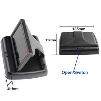 USB Auto Monitors 4.3 Collu Salokāms Auto Stāvvietas Atpakaļskata Reverse Displeja Monitors 5V Barošanas Ar Mikro USB Lādētāju, Datu Kabeli