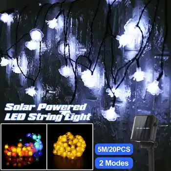 5m Saules Powered Rožu Led String Light 20 LED Ziedu Sezonas Pagalmā Ziemassvētku Brīvdienās Kāzu Personām, Dārza Dekorēšanai