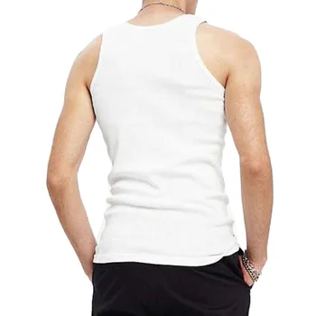Vīriešiem, Joga O Apkakles, Piedurknēm Kultūrisms, Vestes Brīvā laika pavadīšanas, Sporta Krekls ar Apaļu Kakla U Veida T-Krekls Fitnesa Veste (Balts XL)
