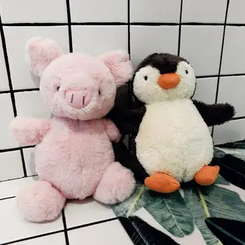 Gudrs Trušu Doll Bērnu Mīkstas Plīša Pingvīns Fox Rotaļlietas Bērniem Guļ Mate, Dzīvnieku Rotaļlietas, Dzimšanas diena Dāvanas, Pildīti & Plīša Meitenēm
