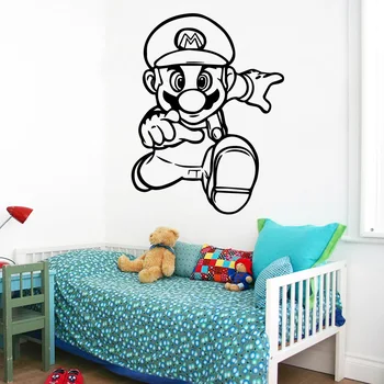 NEW Super Mario Vinila Sienas Uzlīmes Tapetes Baby Bērnu Istabas, guļamistaba Dekorēšana Mājas Puse Dekori Spēle Plakātu sienas