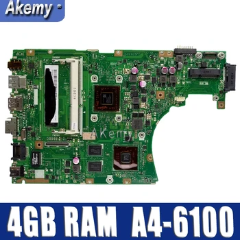 X455WE portatīvo datoru mātesplati Par Asus X455W X455WE X454W X454WE Mainboard testa 4GB RAM A4-6100 CPU
