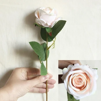1 Pušķis Flaneļa Rožu Ziedi DIY Mājās Kāzu Brīvdienu Puse Āra Dekoru