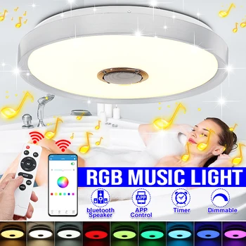 60W Modernu LED Griestu Gaismas, Mājas Apgaismojums APP un Tālvadības Mūzikas Gaismu Guļamistabā Smart Griestu Lampas apgaismojuma regulēšanu, Krāsu Maiņa