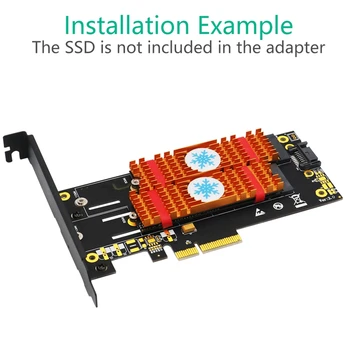 M. 2 PCIE Adapteri, izņemiet atmiņas Karti ar HeatSink un LED Risinājumu Paplašināšanas Karti SATA un PCIE NVMe SSD diska PCI-E 3.0 X4 Uzņēmējas