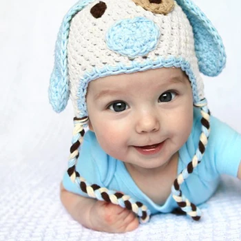 Tamborēt Cepuri Baby Toddler Zēnu Suņa Ausu Atlokiem, Cepure, Kokvilna, lai 0-4 Gadi