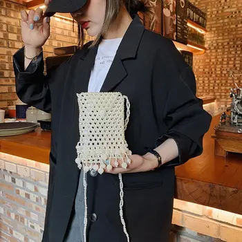 AXUKES 2020 jauns Japāņu un korejas sieviešu rokas fāzēm austa soma pleca tālruni somā pušķis tālrunis diagonāli soma