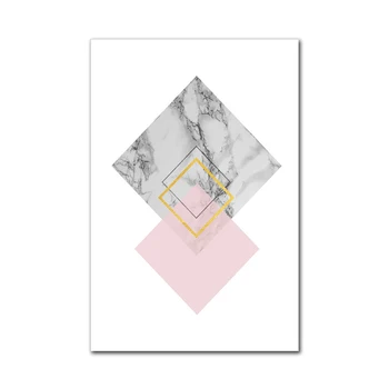 Mājas Dekori Krāsošana Rozā Mīlestības Ģeometriskā Marmora Abstraktās Mākslas Vienkāršu Plakātu Kanvas Glezna Apdarei Dzīvojamās Istabas BedroomWall