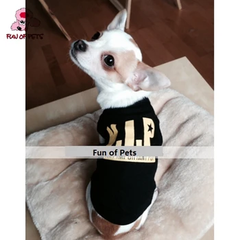 Vasaras VIP Stila Kokvilnas Suns Krekls Foršs Suns Drēbes Cute Pet Produkti (XS-L, Melns)
