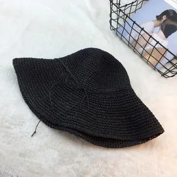 2018. gada Vasarā Sievietēm Floppy Vienkārši liels brimmed salmu cepure dāma meitenes Kabrioleta Cieto Pludmales Cepures pieaugušo saules cepure