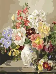 MaHuaf-W1404 Vasaras ziedu pušķis krāsošana ar numuriem uz audekla ar roku apgleznoti cuadros attēlu krāsošana sienas dekori