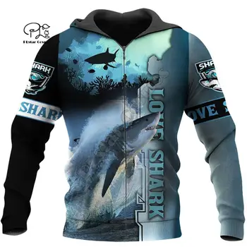 PLstar Cosmos 3DPrint Mīlestība Haizivs Dzīvnieku Okeāna Harajuku Streetwear Unisex Smieklīgi Zip Hoodies/Krekls/Jaka ar Augstu Kvalitāti-a12