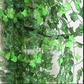 Mākslīgie Augi Rāpulis Zaļo Lapu Efeja, Vīnogulāja Mājas Kāzas Decora Vairumtirdzniecības Diy Karājas Vainags Mākslīgie Ziedi