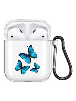 Gudrs Monarch Butterfly Apple Airpods 1. un 2. Gadījumā Mīksta Silikona Vāks AirPods 2 Caurspīdīgs un krāsains seguma