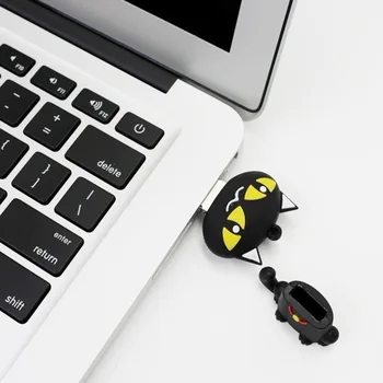 USB Flash Drive Catoon Gudrs Melnais Kaķis Pen Drive Jauki PenDrive 4g 8g 16gb 32gb 64GB Atmiņas Flash Stick usb stick radošo Dāvanu
