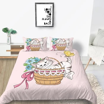 Saules Jauki Gultas Komplekts Radošo Karikatūra Drukāšanas Duvet Cover Set Queen Izmēra Gultas Dāvanu Bērniem Guļamistaba Dekorēšana