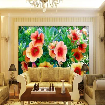 Beibehang 3d custom tapetes mājas apdare fona Eiropas puses, krāsotas ziedu dzīvojamā istaba, restorāns veida sienas panelis