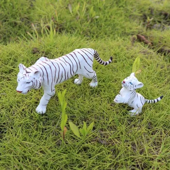 White Tiger Modeļa Simulācijas Rotaļu Savvaļas Tīģeris Dzīvnieku Ornamentiem Mājas Dekorēšanas Piederumi Dekori Dāvanu Bērniem