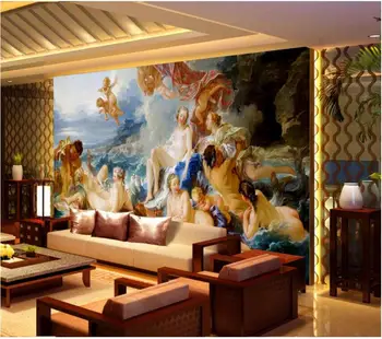 Pielāgotus foto 3d tapetes Eiropas pils skaistumu, eļļas glezna mājas dekors dzīvojamā istaba 3d sienu gleznojumi tapetes sienām 3 d