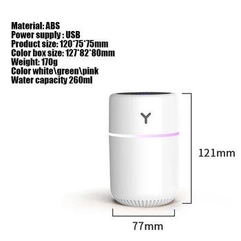 NIUXILIFE Portable260ml gaisa mitrinātāju, USB Ultraskaņas Aromāta Izkliedētājs Atdzist Migla Maker Gaisa Attīrītājs gaisa mitrinātāju, ar mīlestības Gaismu