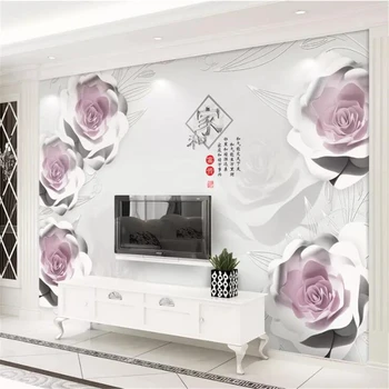 Wellyu Custom tapetes, 3D mūsdienu minimālisma elegants foto murals ziedi dzīvojamā istabā TV fona wall papers mājas dekoru обои