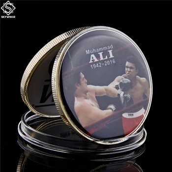 1942-2016 Pasaules Sporta Jaunu Boksa Monētas Cassius Māla Muhammad Ali Vara MUMS Kaltas Cīņa Izaicinājums Tiešsaistē Monētas W/ Kapsula Displejs