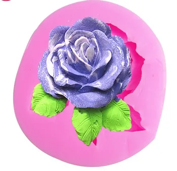 Liels rožu ziedu Silikona 3D Pelējuma Virtuves Non-Stick Kūka Apdare Pomādes cepumu Pelējuma ziepes šokolādes Pelējuma
