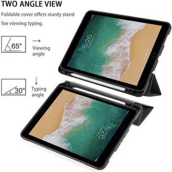 Trīs Saliekamais Stends Flip Ādas Gadījumā iPad Pro 10.5 collu Mīksta Silikona Atpakaļ Matēts Tablet PC seguma iPad Gaisa 3