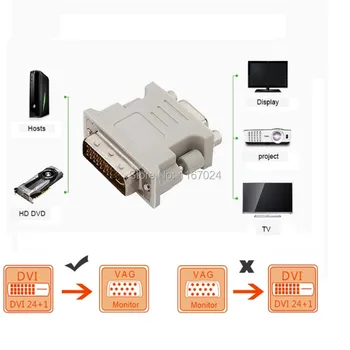 Vairumtirdzniecības 100gab/daudz DVI 24+1 / DVI 24+5 vīriešu VGA female adapteri adapteri DVI-D, DVI-I, DVI-A