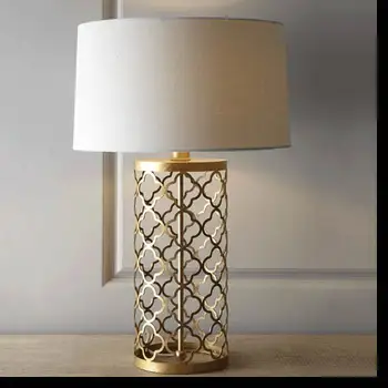 Vienkārši Siltu Zelta Galda Lampas Retro Radošo Amerikāņu Stilā Apgaismojums Guļamistabā Foajē Hotel Augstas 55&70cm