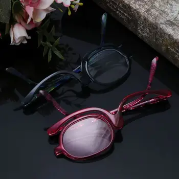 1PC Sieviešu Kosmētiku, Lasīšanas Brilles, Grozāms Flip Make Up Acu Brilles Presbyopic +1,00 Līdz +4.0