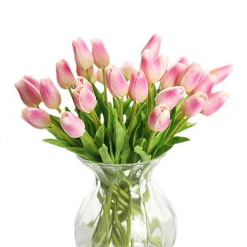 10pcs/set PU Tulpes Mākslīgie Ziedi Nekustamā Touch Artificiales Para Decora Mini Tulip Mājas, Kāzu Dekorēšana, Ziedi